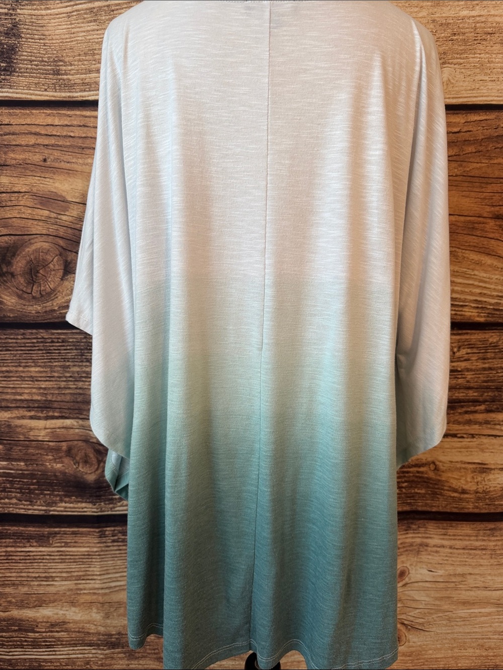 Lane Bryant White to Teal Ombre Square-Neck Tunic - Picture 5 of 5